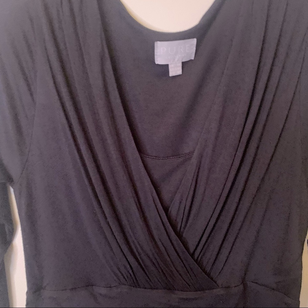 PURE COLLECTION Black Jersey Faux Wrap Midi Dress - Picture 5 of 16